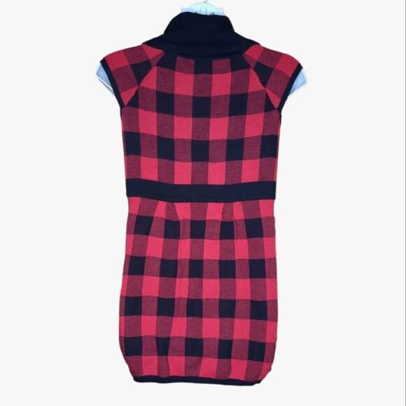 Y2K JJ Always‎ red and black plaid cowl neck tunic sweater mini dress XL - Picture 2 of 6